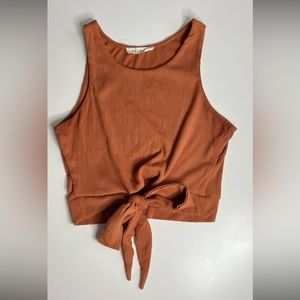 Molly & Zoey burnt orange sleeveless crop top